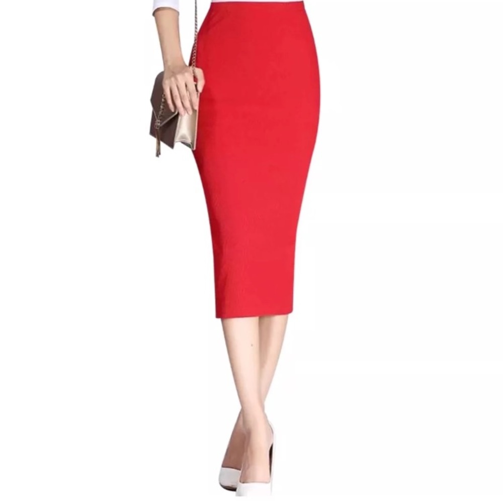 Red Pencil Bodycon Office Sexy Skirt